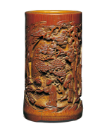 吳之璠製藍田會飲圖竹筆筒